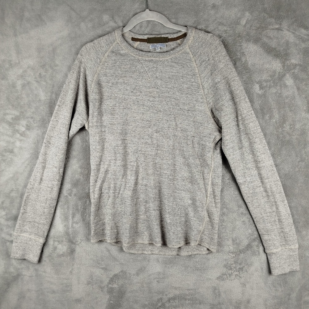 Wallace & Barnes Henley Thermal Shirt Waffle Weave Long Sleeve Mens Medium